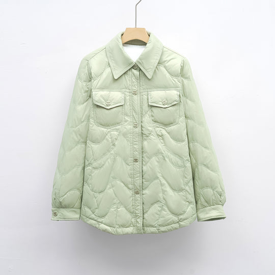 Damen gesteppte Outdoor-Jacke mit Taschen und bequemer Passform EB