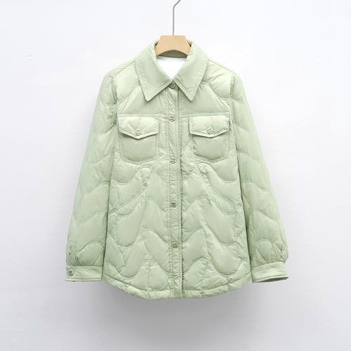 Damen gesteppte Outdoor-Jacke mit Taschen und bequemer Passform EB