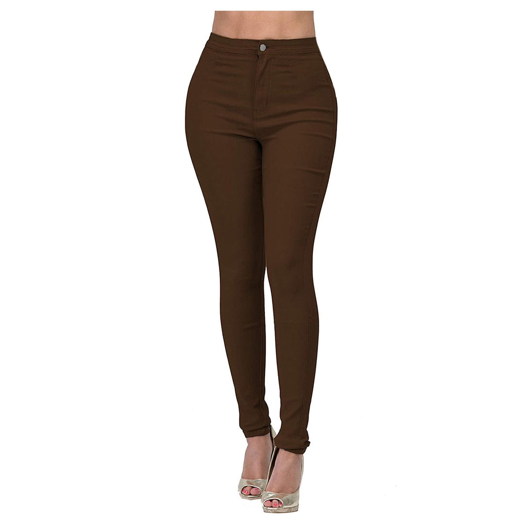 Damen Hoch geschnittene Skinny Jeans mit elastischem Stretch EB