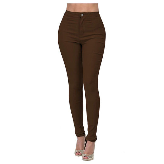 Damen Hoch geschnittene Skinny Jeans mit elastischem Stretch EB