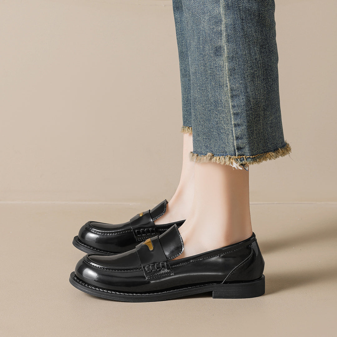 Damen Mokassins mit elegantem Goldakzent EB