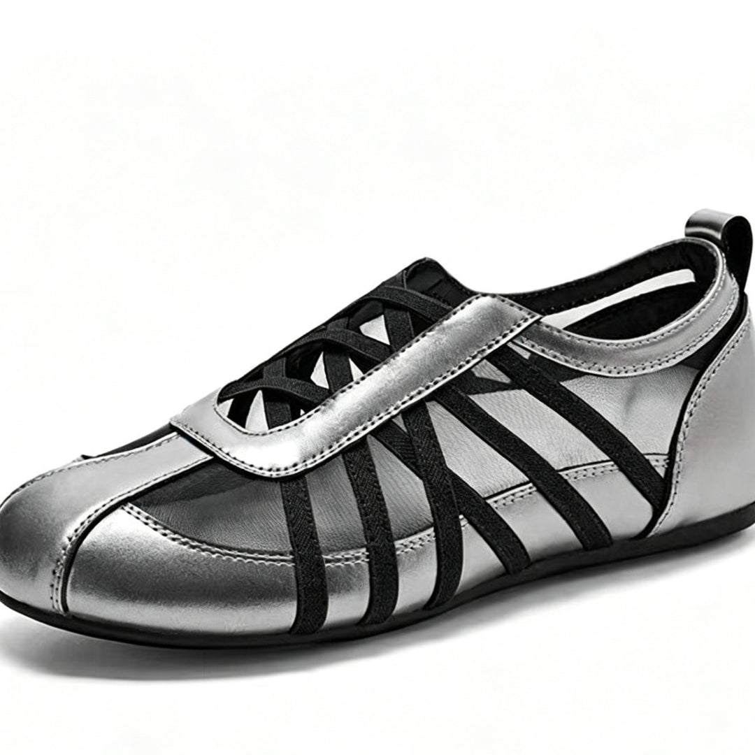Damen Slip-On Ballerinas mit flexiblem Riemchendesign EB