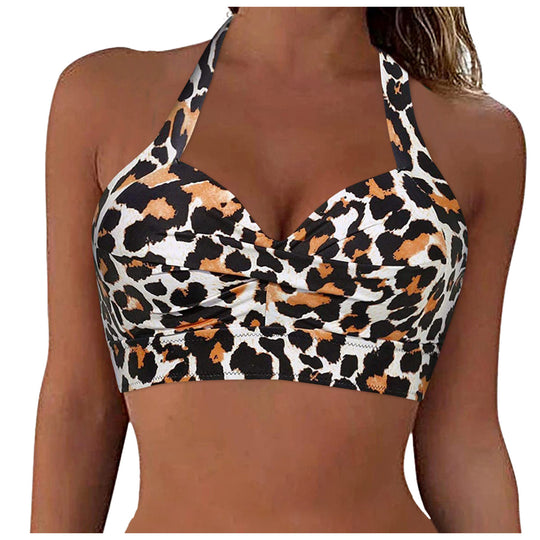 Damen Sportliches Bikinioberteil mit tiefem Ausschnitt und Halter-Design EB