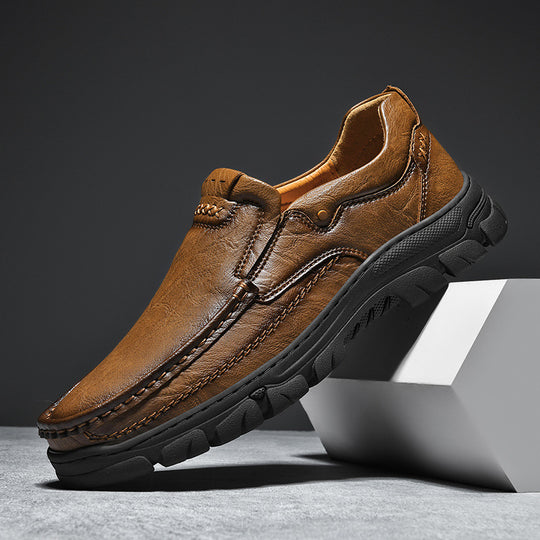 Herren Bequeme Leder Slipper mit rutschfester Sohle EB