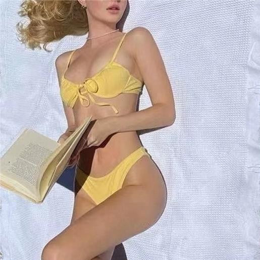 Damen Triangel-Bikini mit verstellbaren Trägern und hochwertigem Rippmaterial EB