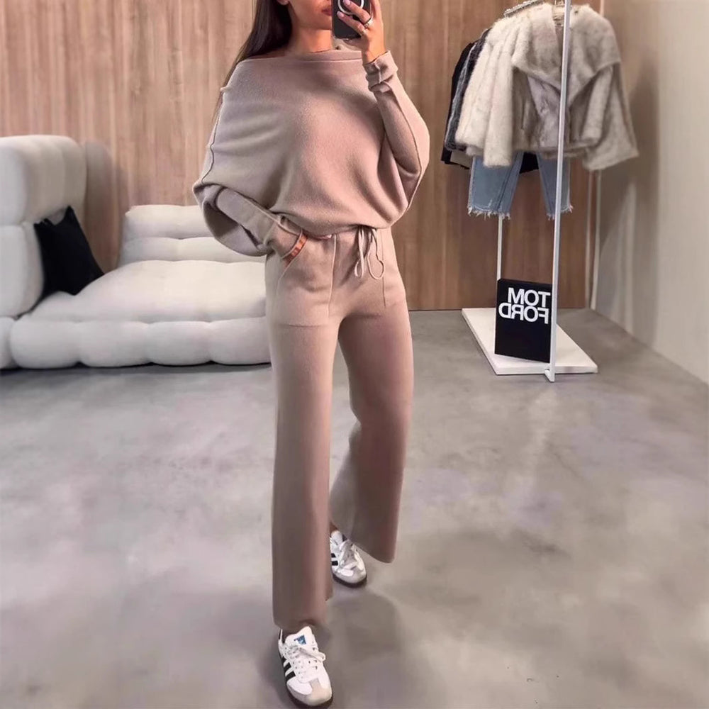 Damen Bequemes und elegantes Loungewear-Set mit weitem Schnitt EB