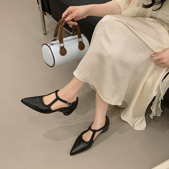Damen elegante Slingback-Pumps mit spitzem Design und modischem Schnallenverschluss EB