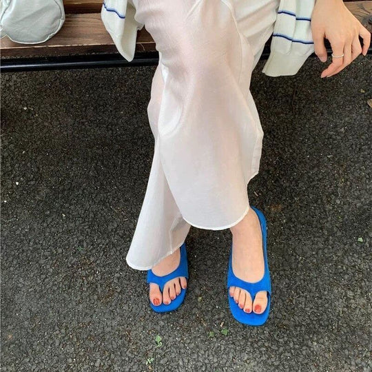 Damen Komfortable Zehentrenner-Sandalen mit weichem Obermaterial und modischem Design EB
