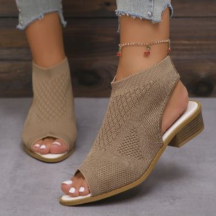 Damen offene Blockabsatz Sandalen EB