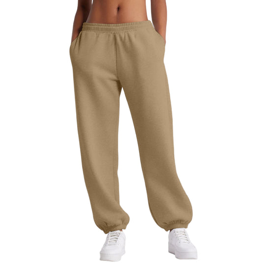 Damen nan schmale High‑Waist Sweat-Jogginghose mit hohem Komfortbund, verstellbarem Kordelzug und elastischen Knöchelbündchen EB
