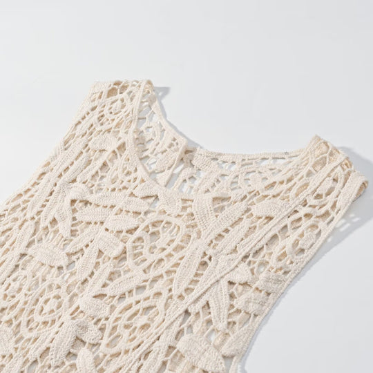 Damen Spitzenoberteil mit asymmetrischem Saum und floralen Mustern EB