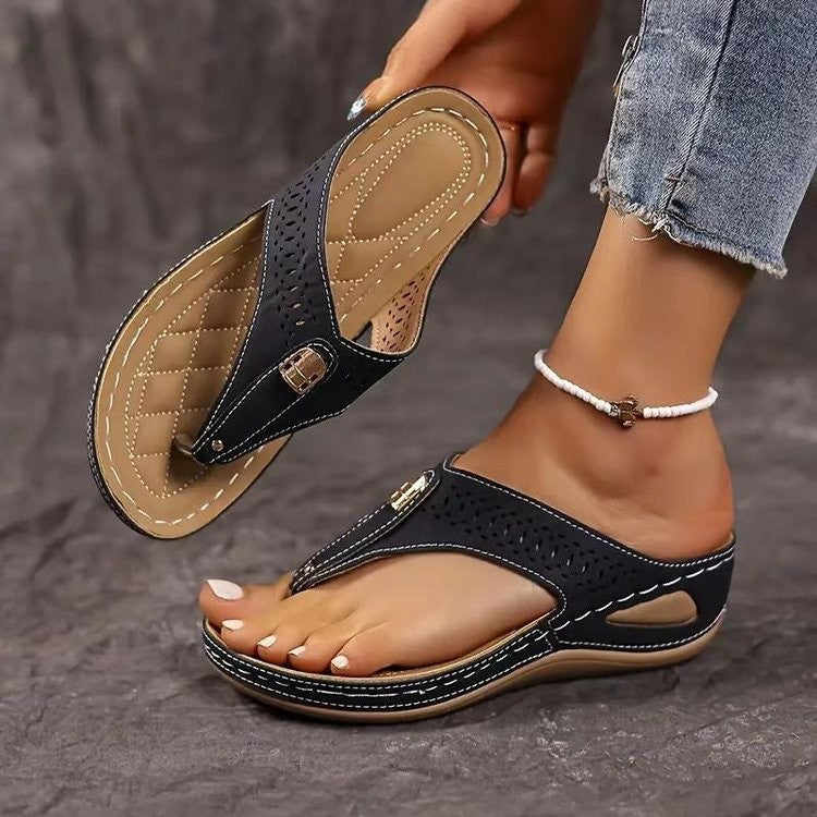 Damen Zehentrenner-Sandalen mit komfortablem Fußbett und atmungsaktiver Obermaterial EB