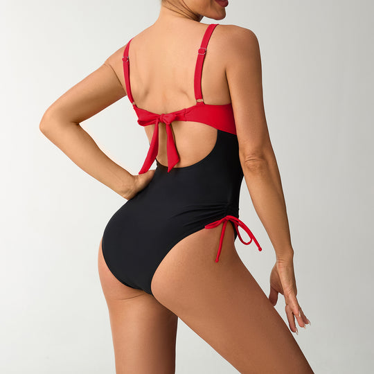 Damen Einteiliger Badeanzug mit raffiniertem Wickeldesign EB