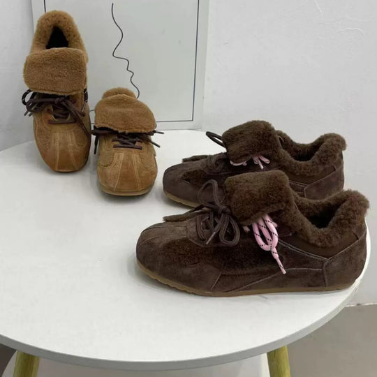 Damen Sportliche Fleece-Sneaker mit weichem Innenfutter und rutschfester Sohle EB