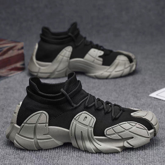 Damen Designer Sneaker mit hohem Kragen und textilförmiger Struktur EB