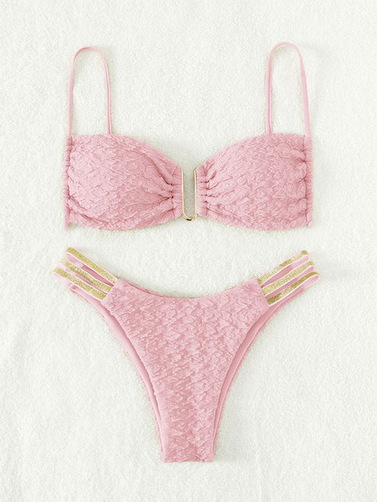 Damen Buste Top Bikini mit elegantem Rüschendesign EB