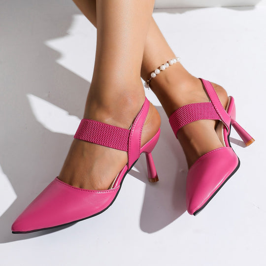 Damen Slingback Pumps mit elastischem Einsatz und elegantem Stiletto Absatz EB