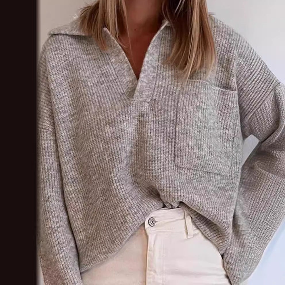 Damen lässiger Strickpullover EB