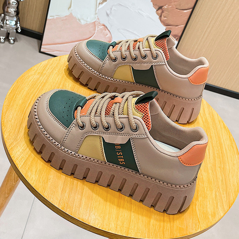 Damen modische Sneakers mit extrahohen Profilsohlen und atmungsaktivem Obermaterial EB