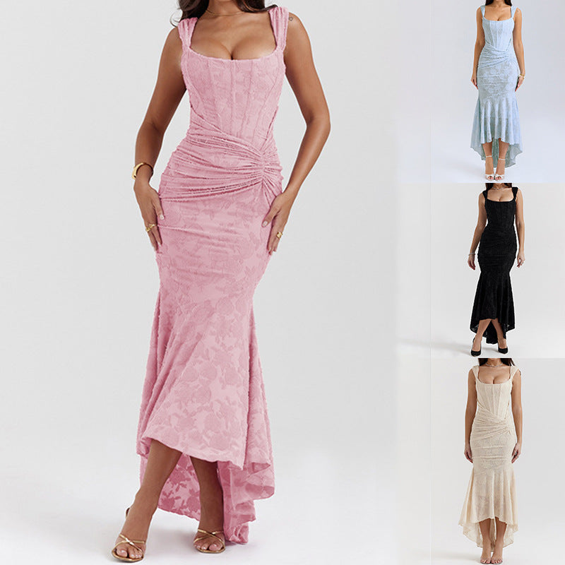 Damen Elegantes Maxikleid mit raffinierten Rüschen und schmeichelndem Schnitt EB