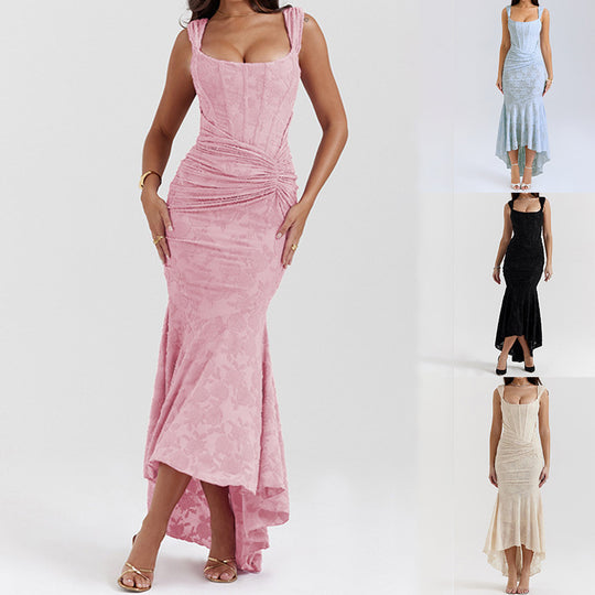 Damen Elegantes Maxikleid mit raffinierten Rüschen und schmeichelndem Schnitt EB