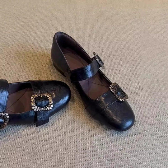 Damen elegante Ballerinas mit dekorativen Schnallen EB