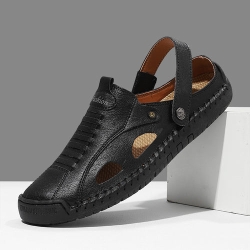 Herren Atmungsaktive Lederfreizeitschuhe mit offenem Fersendesign EB
