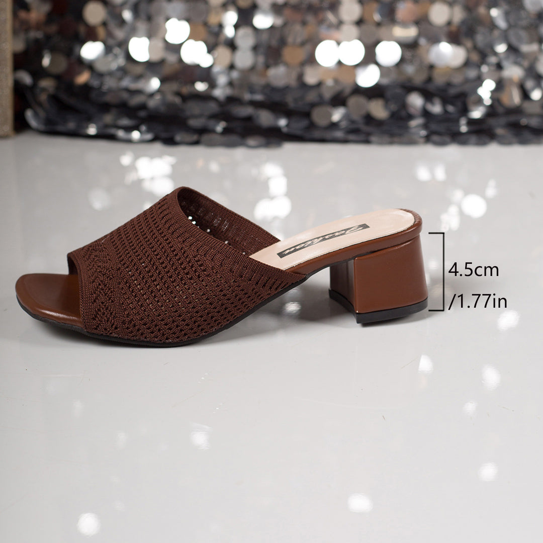 Damen Komfortable offene Mules mit trendigem Blockabsatz EB
