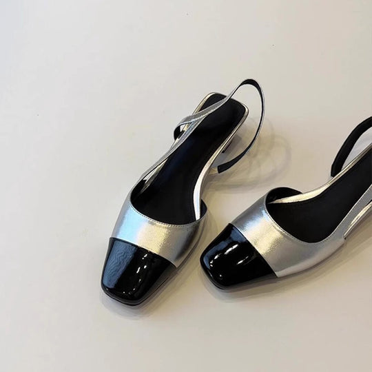 Damen Sling-Pumps mit glänzender Oberfläche und eleganter Fußbettgestaltung EB