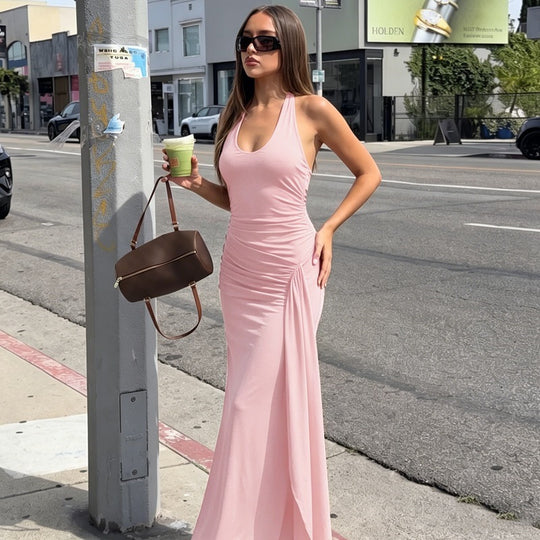 Damen Figurbetontes Maxikleid mit elegantem Raffungselement EB