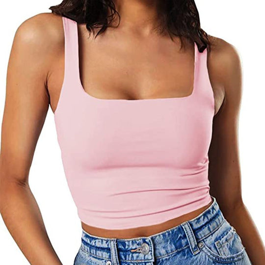 Damen Crop-Top mit quadratischem Ausschnitt und schmalem Schnitt EB