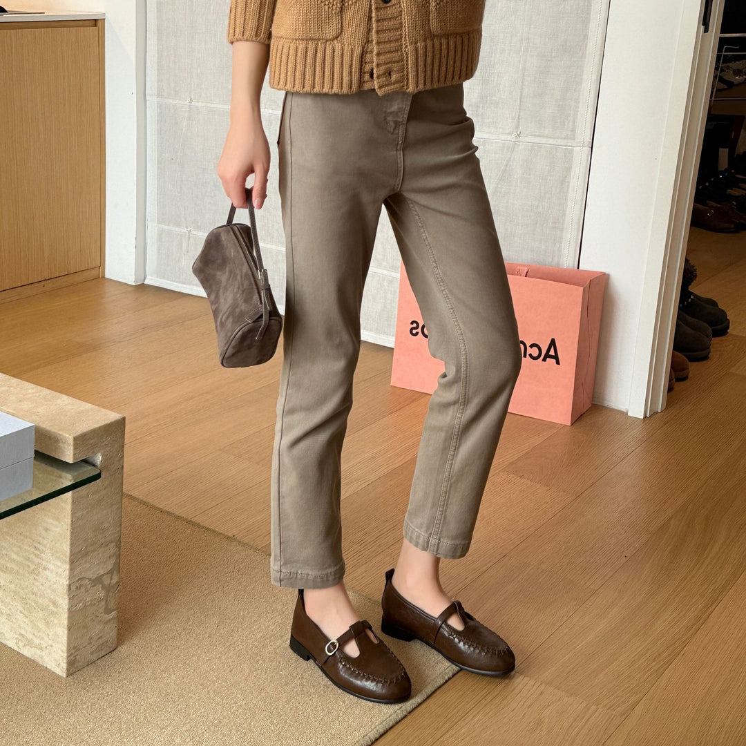 Damen Mokassins mit modischem Riemchen und geschmackvollem Leder EB