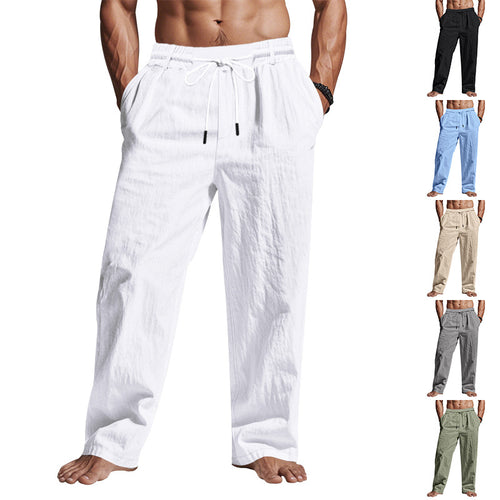 Herren lockere Freizeithose mit elastischem Bund und verstellbarem Kordelzug EB