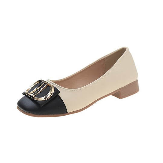 Damen elegante Ballerinas mit dekorativer Schnallenverzierung EB