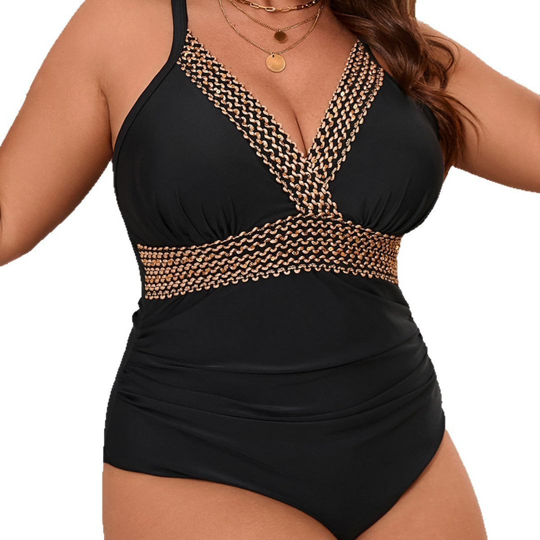 Damen Eleganter Badeanzug mit verziertem Bund EB