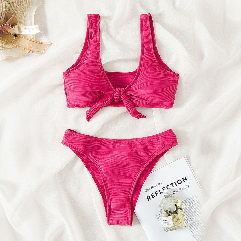Damen Sportliches Bikini-Set mit raffiniertem Knotendesign EB