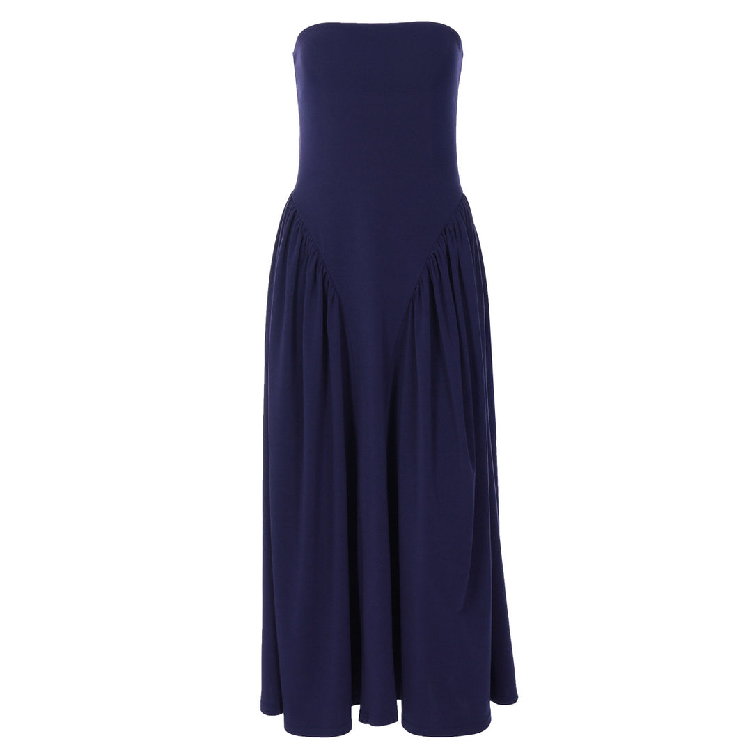 Damen Maxikleid mit schulterfreiem Design und fließendem Schnitt EB