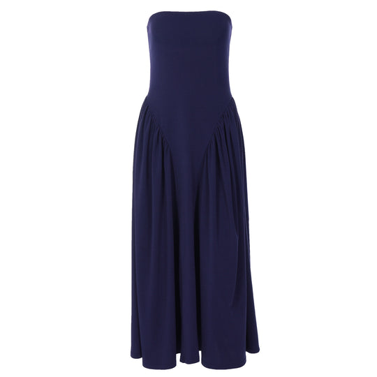 Damen Maxikleid mit schulterfreiem Design und fließendem Schnitt EB