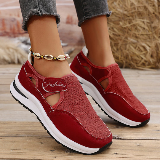 Damen Atmungsaktive Slip-On Sneakers mit flexiblem Gummizug EB