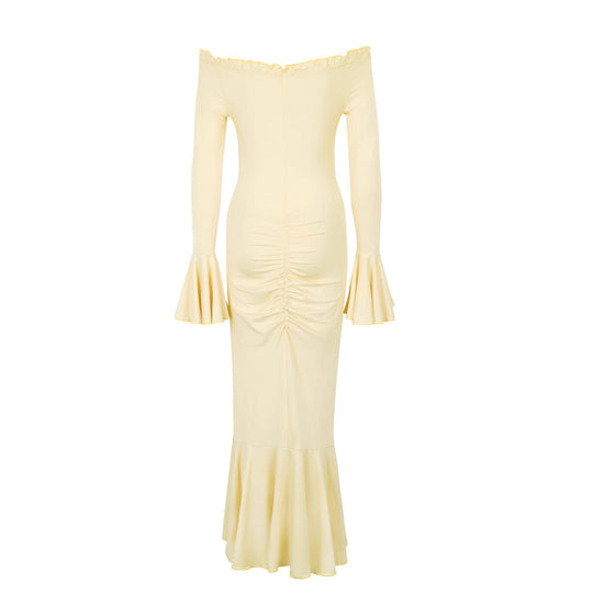Damen Wickelkleid mit Rüschendetails und charmanten Ärmeln EB