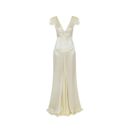 Damen Elegante und fließende Satin-Jumpsuit EB