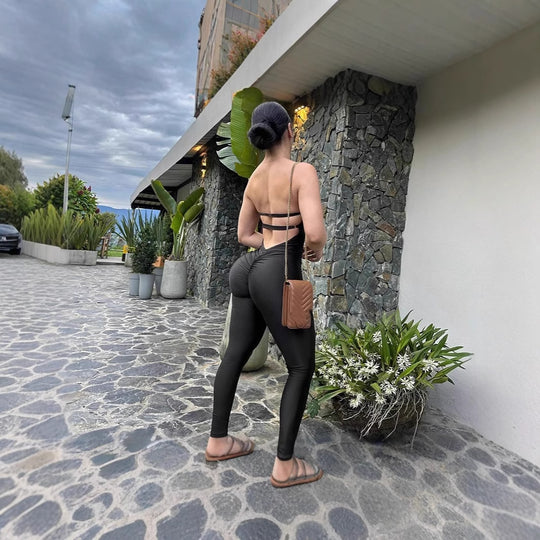 Damen Körperbetonter Jumpsuit mit Bügel-Bustier EB