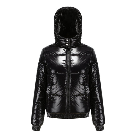 Glänzende Wasserabweisende Thermo Komfort Winterjacke Damen | EB