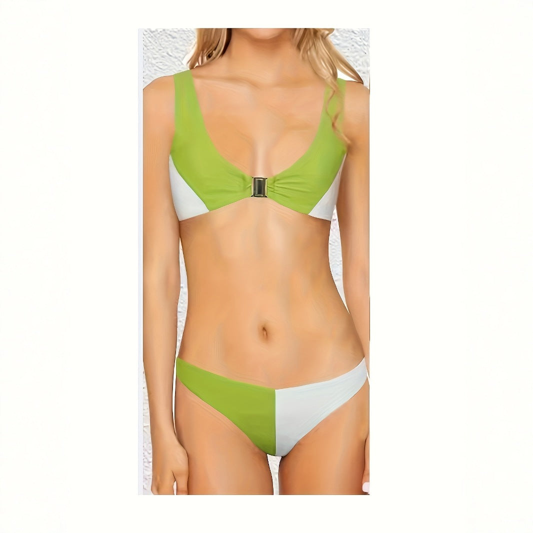 Damen Bikinis mit tiefem V-Ausschnitt und schmalen Trägern EB