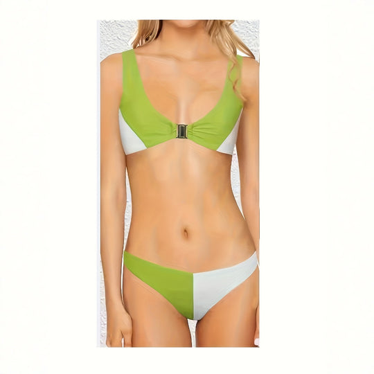 Damen Bikinis mit tiefem V-Ausschnitt und schmalen Trägern EB