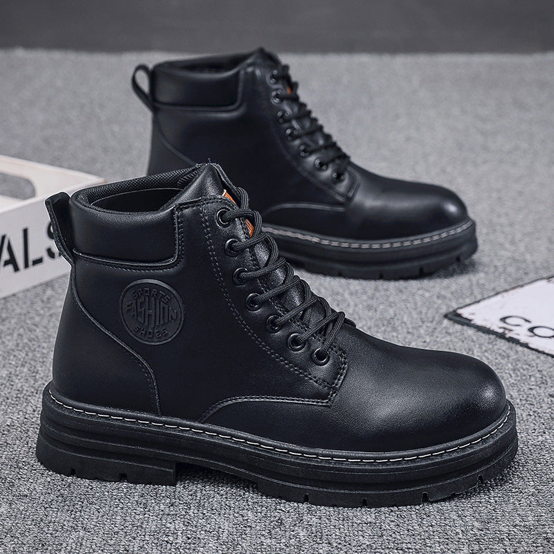 Damen robuste und stylische Stiefeletten aus robustem Leder EB