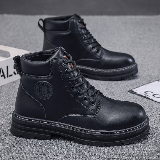 Damen robuste und stylische Stiefeletten aus robustem Leder EB