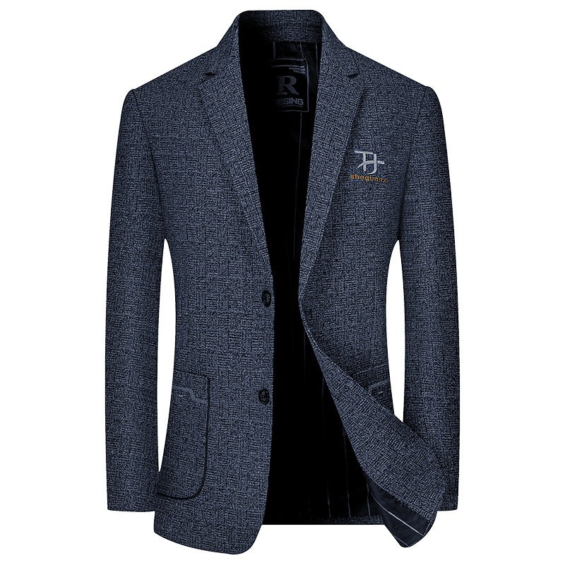 Herren Modernes Einreihiges City-Blazer mit aufgesetzten Taschen und leichter Halbfütterung EB