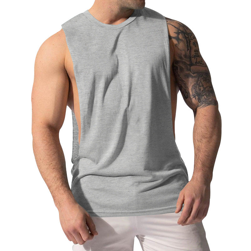 Herren nan Muskelshirt mit extra tiefen Armöffnungen und atmungsaktivem Baumwollmix EB
