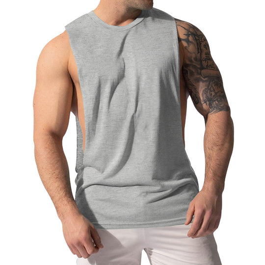 Herren nan Muskelshirt mit extra tiefen Armöffnungen und atmungsaktivem Baumwollmix EB